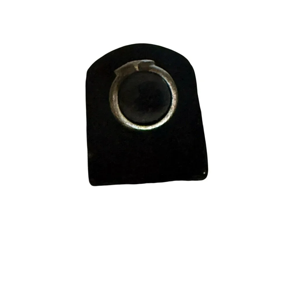 Vintage Brutalist Silver Tone Ring Triangle Clear Stone Modernist Size 5